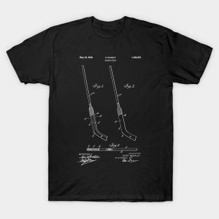 PATENT DRAWING / 1916 - Hockey Stick - white T-Shirt